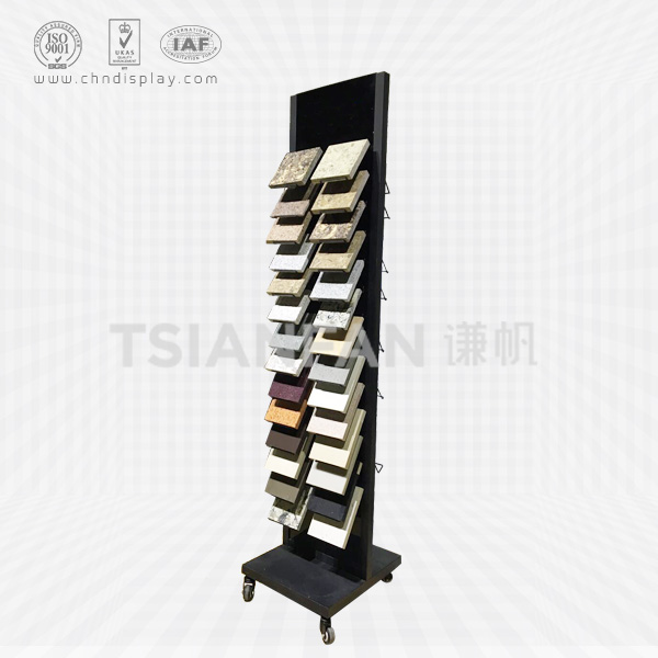 double-sided quartz stone samples steel display stand-srl2011