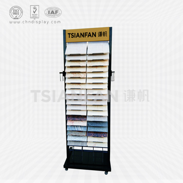 mobile quartz stone sample display stand-srl018