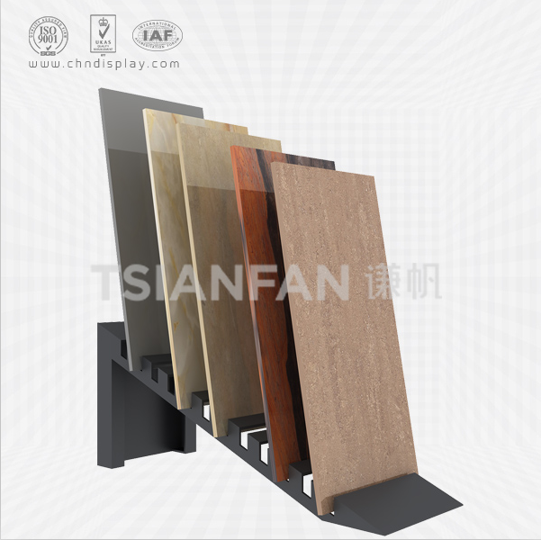 high quality tile floor small iron high-end black insert reclining 12 hole simple display rack e2125