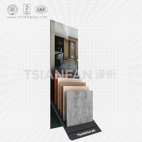 fashionable tile landing small single row posters high-end black reclining simple display rack e2141