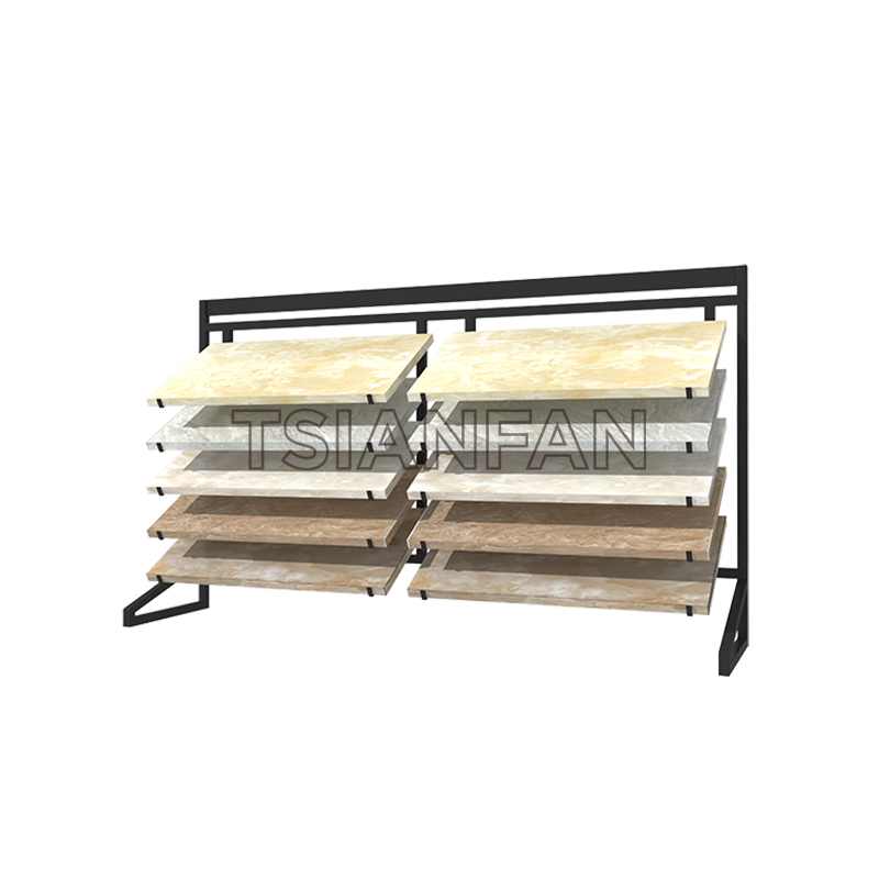 artificial quartz stone samples a-shaped display rack-srl912