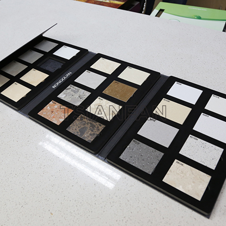mosaic tile sample display book in the showroom, 4-page folded sample book-py2016