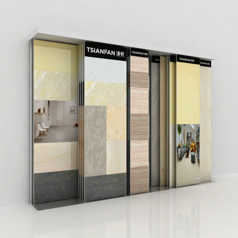 customizable showroom vertical ceramic tile floor tile display rack-ct614