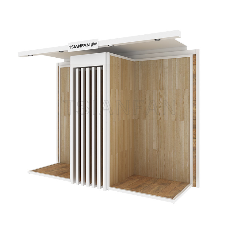 steel material wood flooring display rack,multilayer flooring display stand-WT911
