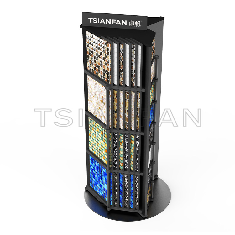 Factory design sales stereoscopic rotating mosaic metal display rack-MZ2109