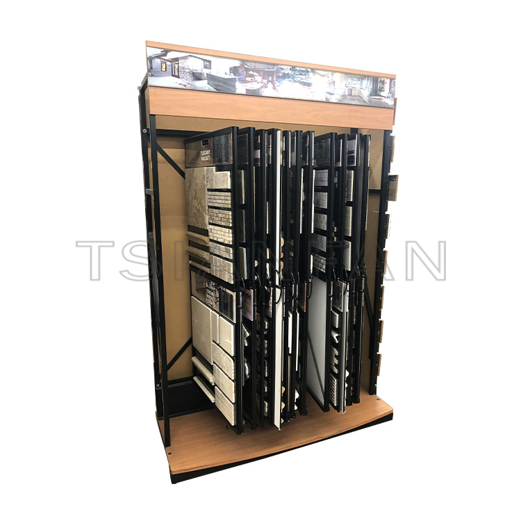 Custom flip mosaic tile sample metal display rack-MF015