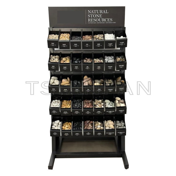 Cobblestone natural stone display rack 