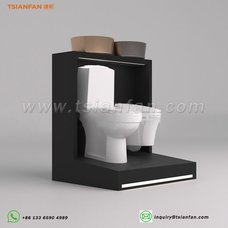 Toilet bathroom display booth ceramic tile layout metal display-VM021