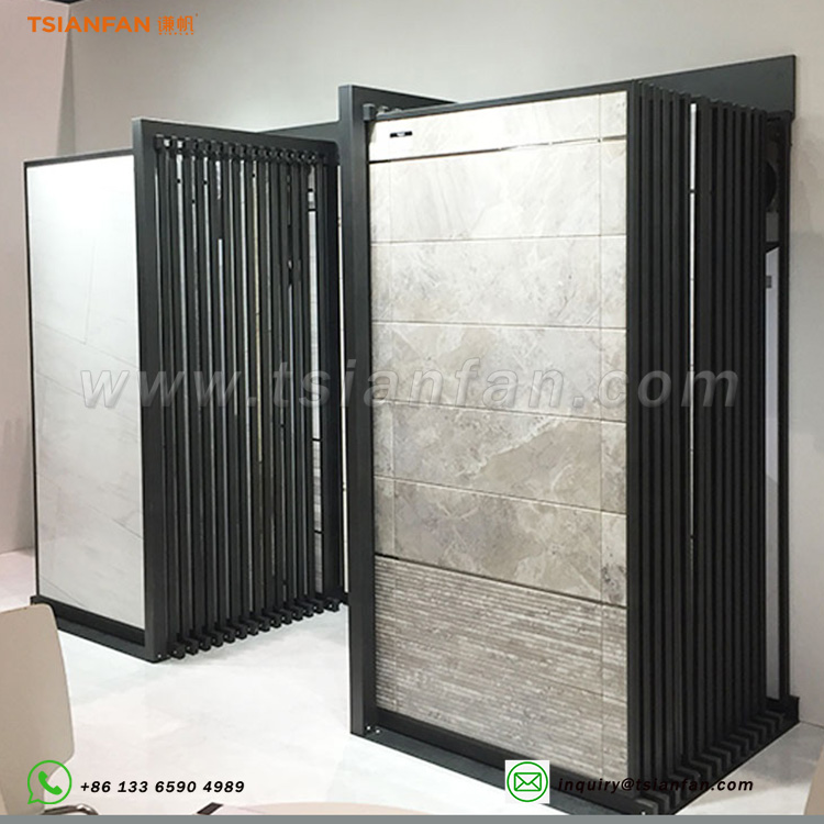 porcelain tile wall displays metal rack for showroom tl021-3