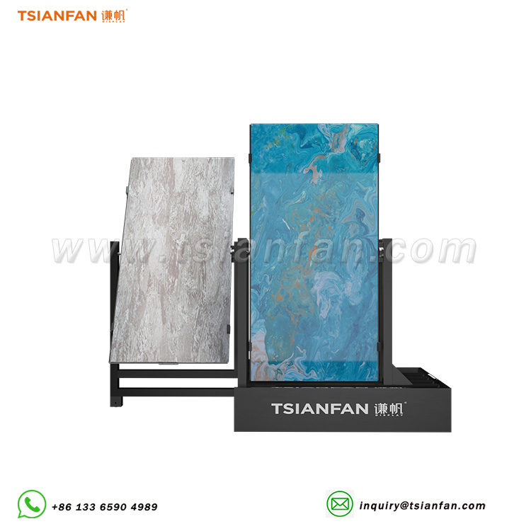 ceramic tiles display rack floor push pull display stand-CT602