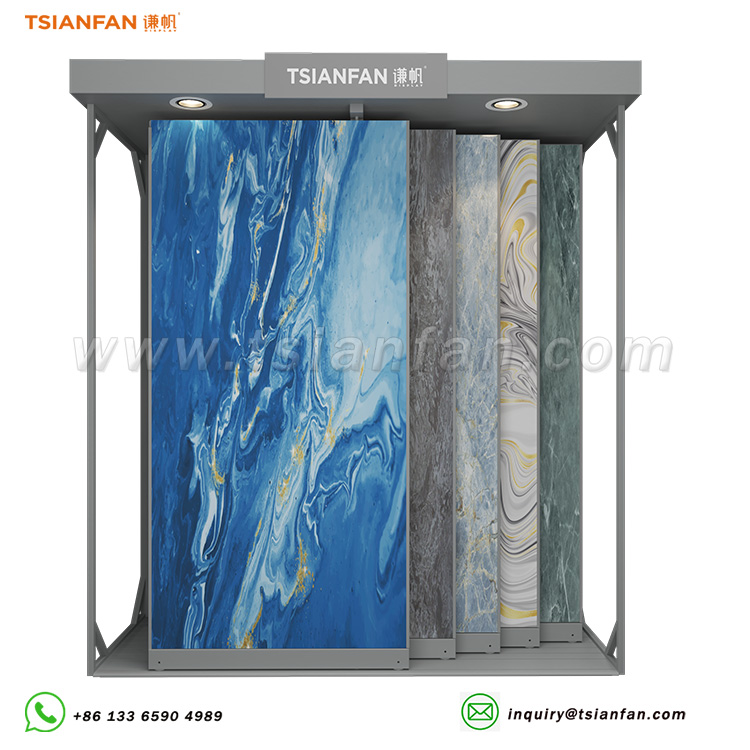 push pull stone display stand artificial stone sample display-CT914
