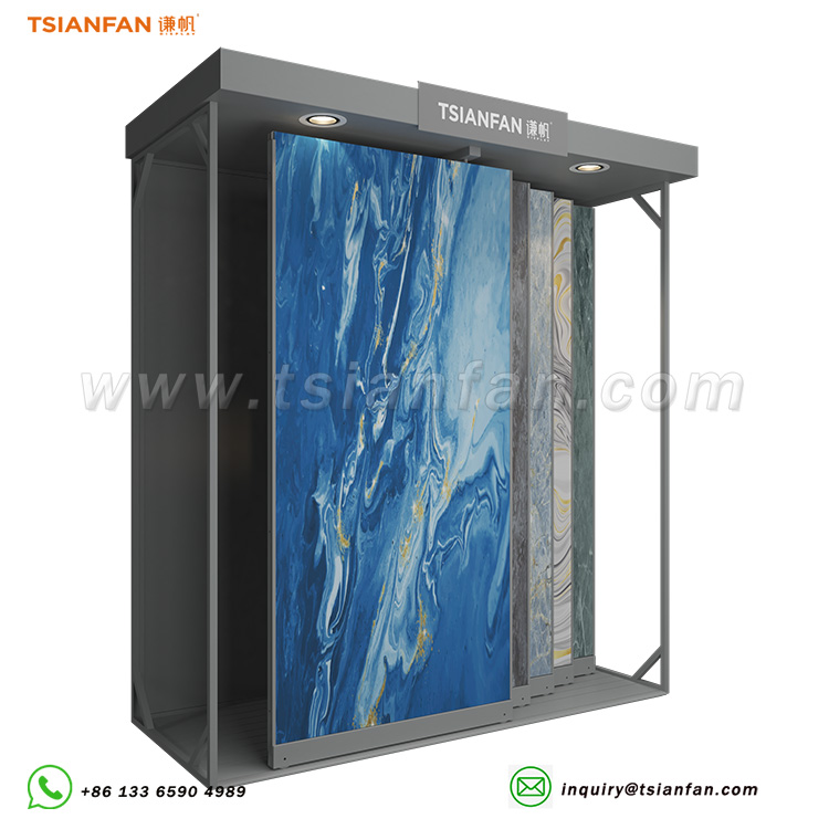 push pull stone display stand artificial stone sample display-CT914