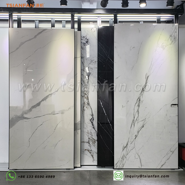 Large sliding rack marble display rack horizontal sliding display