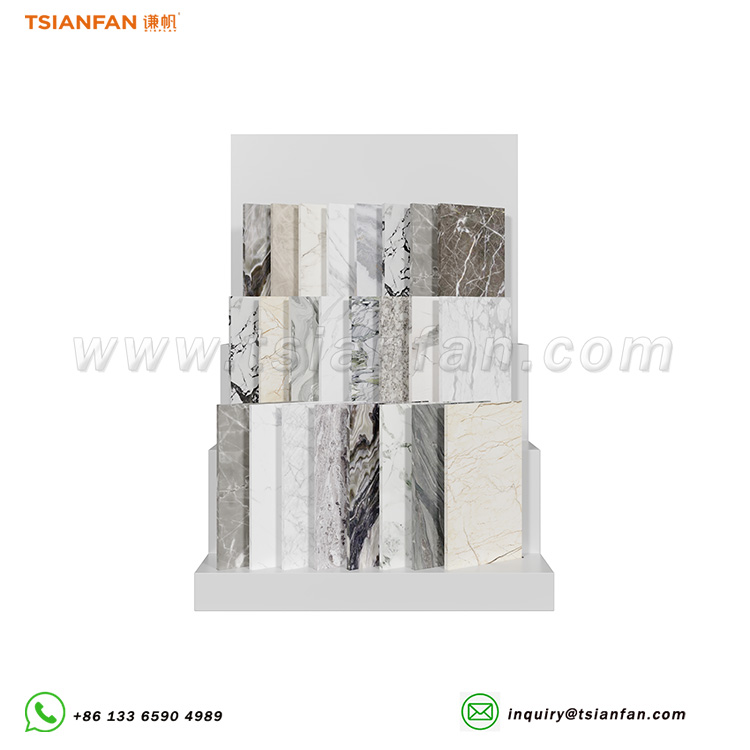 Stable engineered stone display stand granite display rack-SRT202