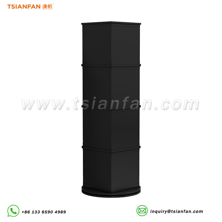 Black marble cultural stone vertical display tower-sw118