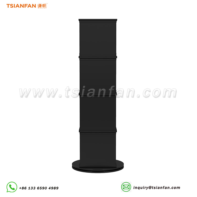 Black marble cultural stone vertical display tower-sw118