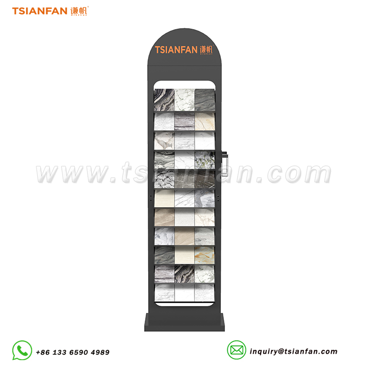 modern artificial marble stone flooring display stand Granite display racks-SRL018
