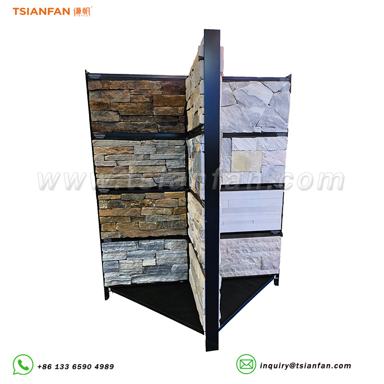 Outdoor cultural stone large floor stand surrounded by natural stone slabs