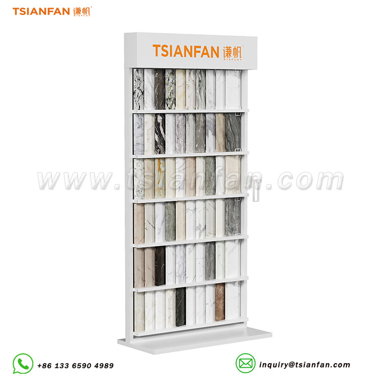 high-capacity porcelain tile display stand white display rack-SRL133