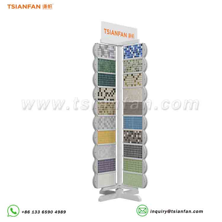 rotable mosaic stone display rack for sale-MM016