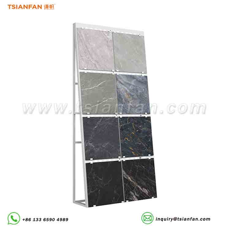 large marble slab display rack triangular display stand-SG104