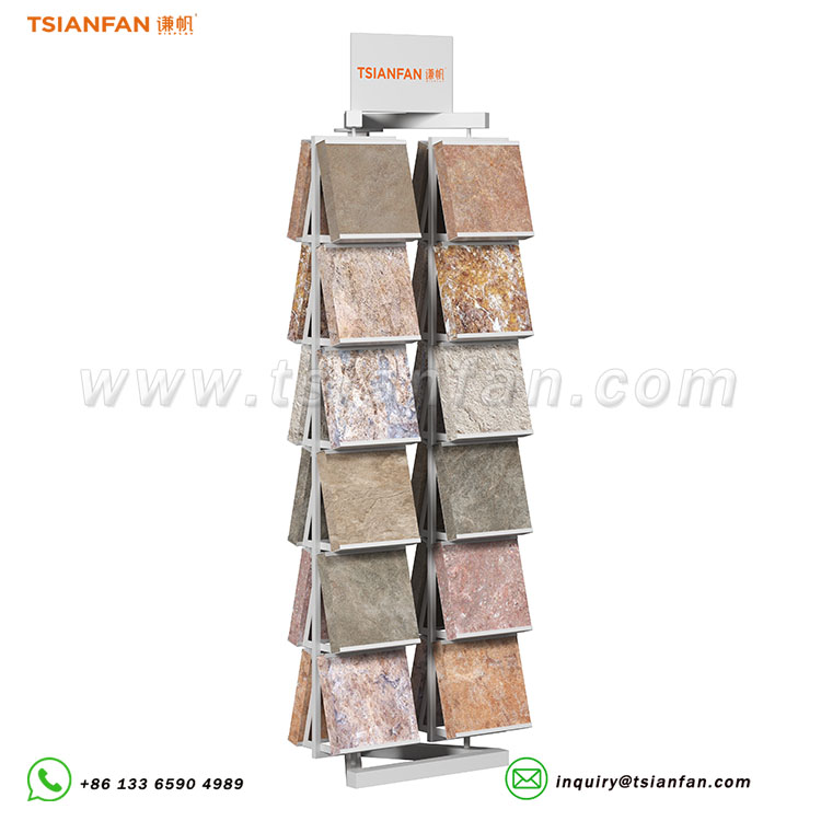 Stone tile sample rack stone display tower-SW362