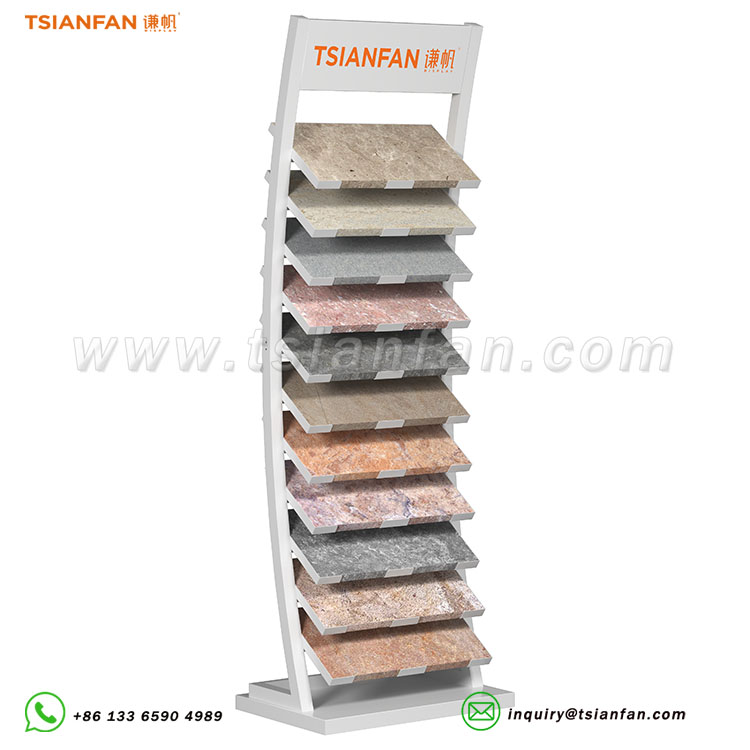 Stone display stand for trade shows metal tile display rack-SW336