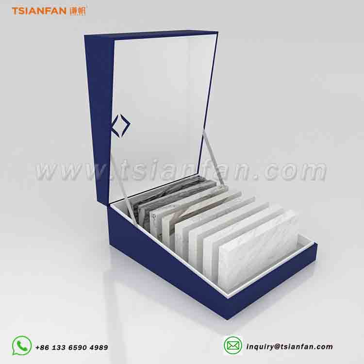 shop stone sample display box merchandising display case